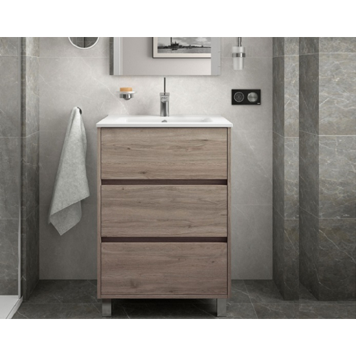 Mobile a terra Arenys cm. 60 con lavabo rovere eternity di Salgar