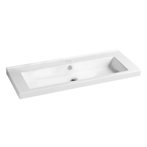 Lavabo Consolle Trendy sospeso/su mobile 121x51 senza foro in ceramica bianco lucido di Ceramica Azzurra