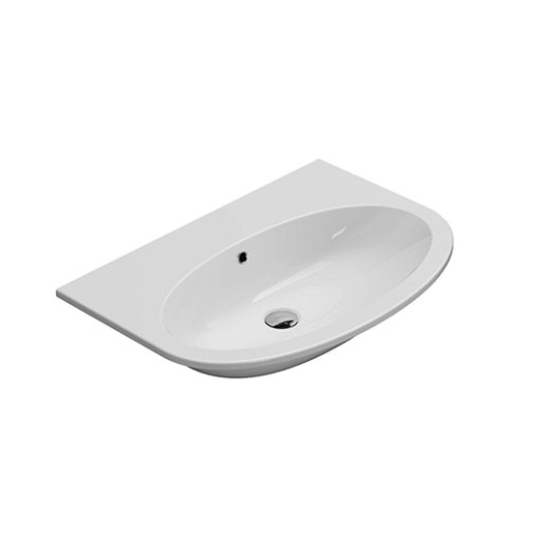 Lavabo 4all sospeso cm. 70x48 senza foro bianco lucido di Ceramica Globo