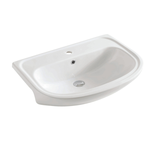 Lavabo Apollo semincasso cm. 67,5x49 in ceramica bianco lucido di Art Ceram