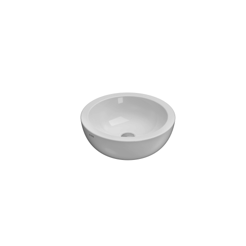 Lavabo Forty3 appoggio salvaspazio 42x42 tondo in ceramica bianco lucido di Ceramica Globo