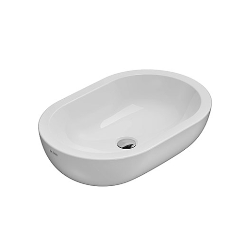 Lavabo Forty3 appoggio cm. 60x40 ovale in ceramica bianco lucido di Ceramica Globo