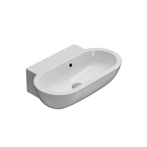 Lavabo Bowl+ appoggio/sospeso cm. 60x37 in ceramica bianco lucido di Ceramica Globo