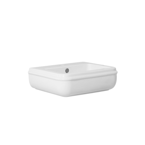 Lavabo Charme sospeso/appoggio cm. 55x46 monoforo in ceramica bianco lucido di Ceramica Azzurra