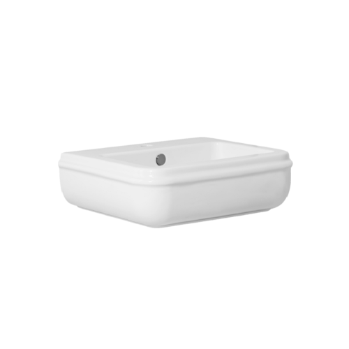 Lavabo Charme sospeso/appoggio cm. 55x46 tre fori in ceramica bianco lucido di Ceramica Azzurra