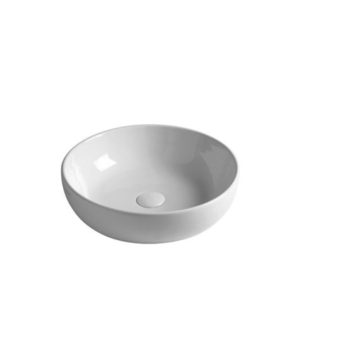 Lavabo Easy appoggio salvaspazio Ø45 tondo in ceramica bianco lucido di Ceramica GSG