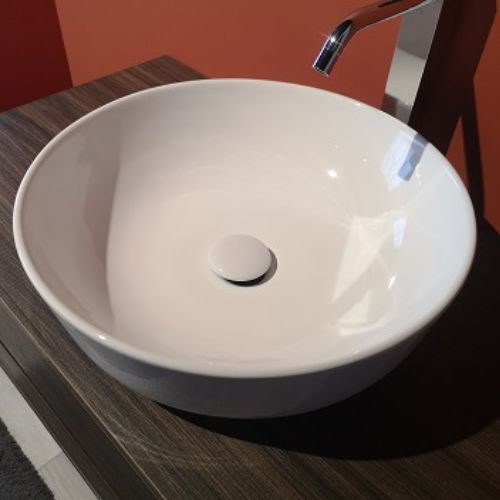 Lavabo Smile appoggio salvaspazio dia. 41,5 tondo in ceramica