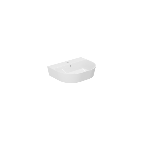 Lavabo Forma appoggio 65x50 monoforo tondo in ceramica bianco lucido di Ceramica Azzurra