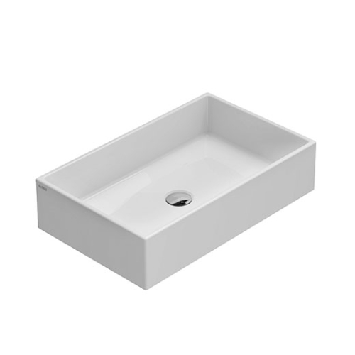 Lavabo Forty3 appoggio cm. 60x37 rettangolare in ceramica bianco lucido di Ceramica Globo