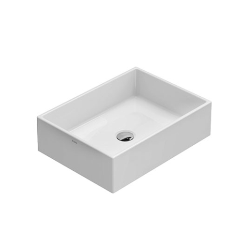 Lavabo Forty3 appoggio salvaspazio cm. 50x37 rettangolare bianco lucido di Ceramica Globo