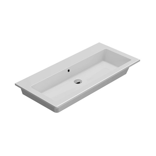 Lavabo Forty3 sospeso/su mobile 100x47 rettangolare in ceramica di Ceramica Globo