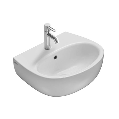 Lavabo Grace sospeso cm. 50x40 semicircolare in ceramica bianco lucido di Ceramica Globo