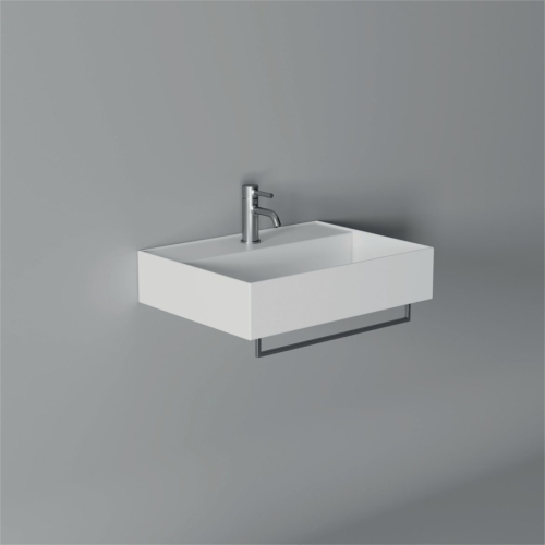 Lavabo Hide appoggio cm. 60x45 rettangolare in ceramica bianco di Ceramica Alice