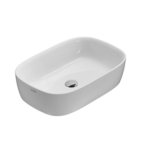 Lavabo Genesis appoggio cm. 60x40 stondato in ceramica bianco lucido di Ceramica Globo