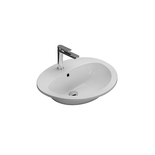 Lavabo Minori incasso cm. 56x48 in ceramica bianco lucido di Ceramica Globo