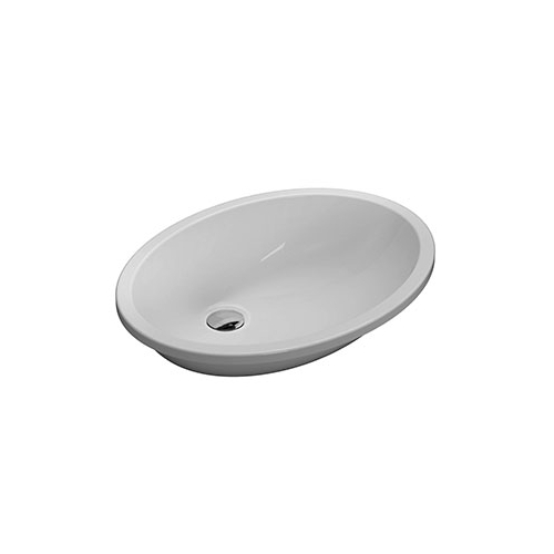 Lavabo Sibari sottopiano cm. 57x43 ovale in ceramica bianco lucido di Ceramica Globo