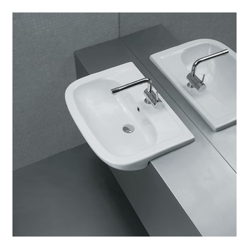 Lavabo Nemi semincasso cm. 66x48 in ceramica di Ceramica Galassia