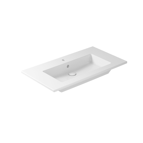 Lavabo Plus Design sospeso/incasso soprapiano 106x51 rettangolare bianco di Ceramica Galassia