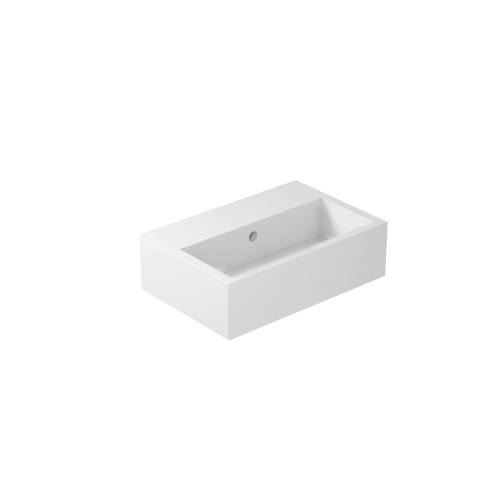 Lavabo Plus Design sospeso/appoggio cm. 60x40 rettangolare bianco di Ceramica Galassia