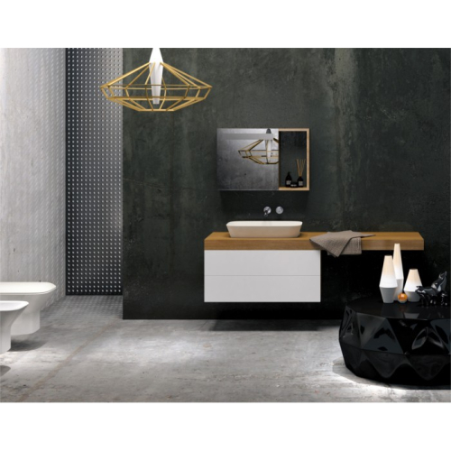 Lavabo Prua appoggio/incasso 60x40 senza foro in ceramica bianco lucido di Ceramica Azzurra