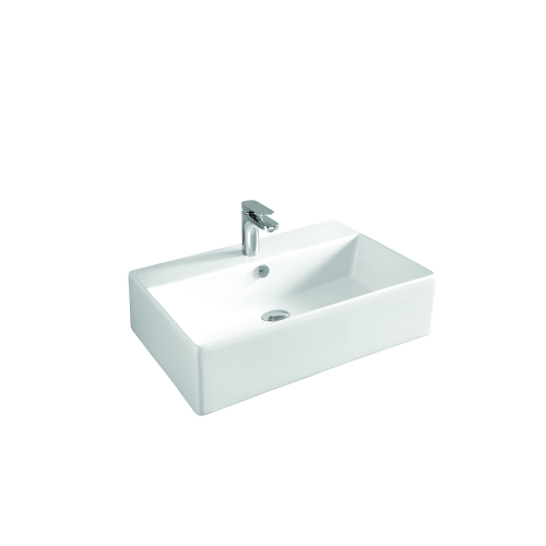 Lavabo Quadro sospeso/appoggio cm. 65x48 in ceramica bianco lucido di Art Ceram