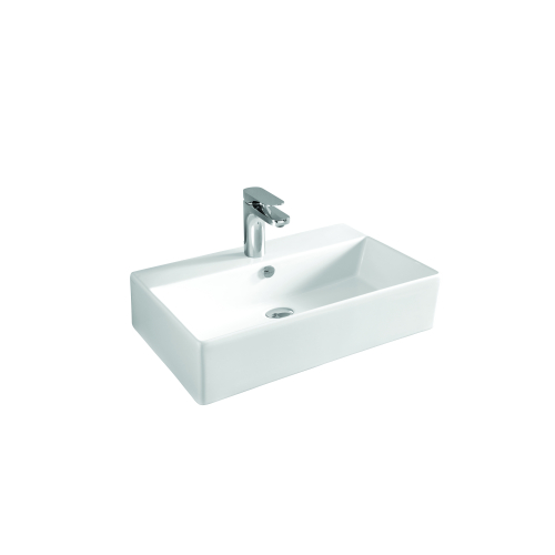 Lavabo Quadro sospeso/appoggio cm. 50x27 in ceramica bianco lucido di Art Ceram