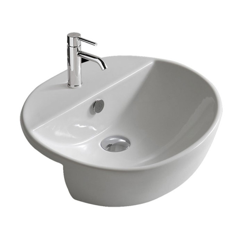 Lavabo M2 semincasso cm. 50x43 in ceramica bianco lucido di Ceramica Galassia