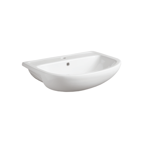 Lavabo Paola semincasso 67x46 semicircolare in ceramica bianco lucido di Ceramica Simas