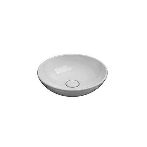 Lavabo d'arredo appoggio senza foro cm. 40x40 bianco lucido di Ceramica Globo