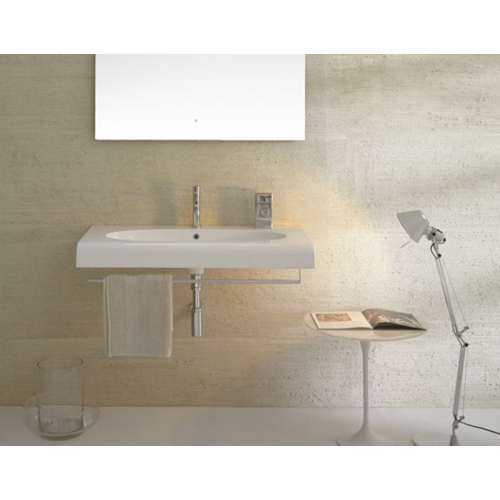 Lavabo  Bowl+  sospeso o su mobile 100x50 di Ceramica Globo