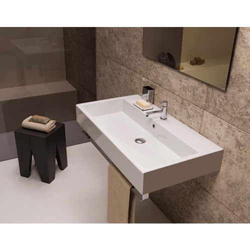 Lavabo sospeso Stone cm 80x50 di Ceramica Globo