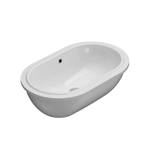 Lavabo Forty3 sottopiano cm. 60x37 ovale in ceramica bianco lucido di Ceramica Globo