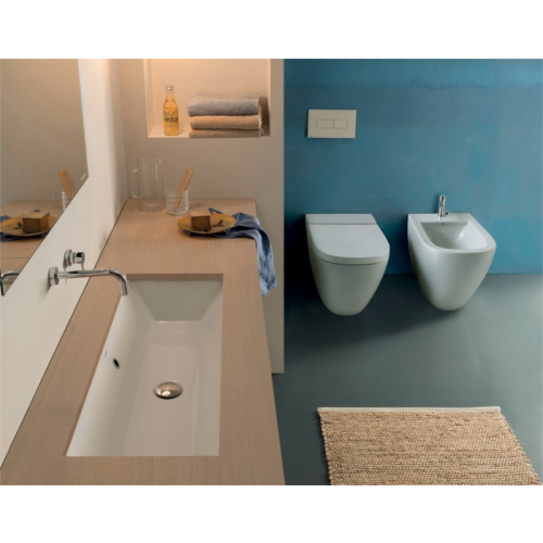 Lavabo ad incasso sottopiano Stockholm cm 90x34 di Ceramica Globo