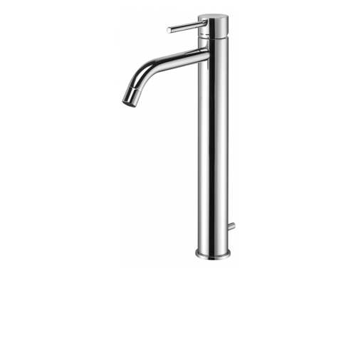 Miscelatore lavabo Light alto con scarico in ottone cromo di Paffoni