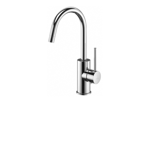 Miscelatore lavabo Light a canna alta con scarico in ottone cromo di Paffoni