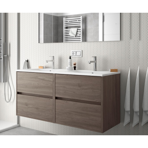 Mobile sospeso Noja cm. 120 con lavabo rovere eternity di Salgar