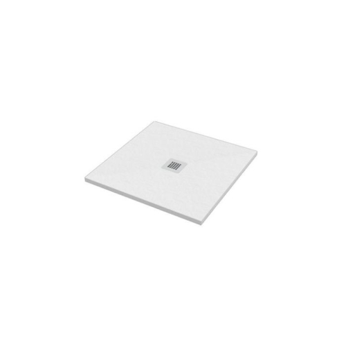 Piatto doccia 75x75 h.2,8 in marmo resina effetto pietra bianco opaco Ardesia