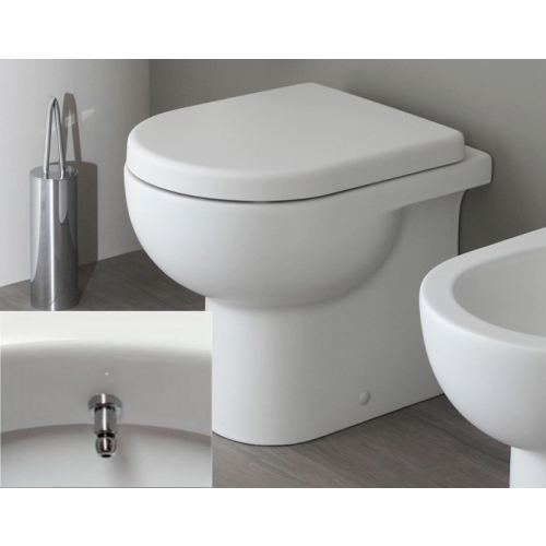 Vaso/bidet a terra Go Clean filomuro Quick di Ceramica Flaminia