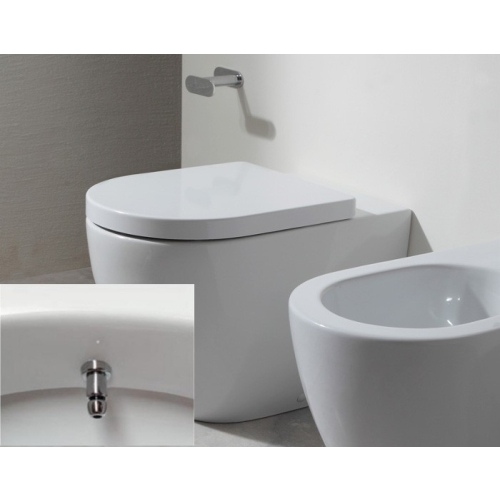 Vaso/bidet  a terra filomuro Go Clean Link di Ceramica Flaminia