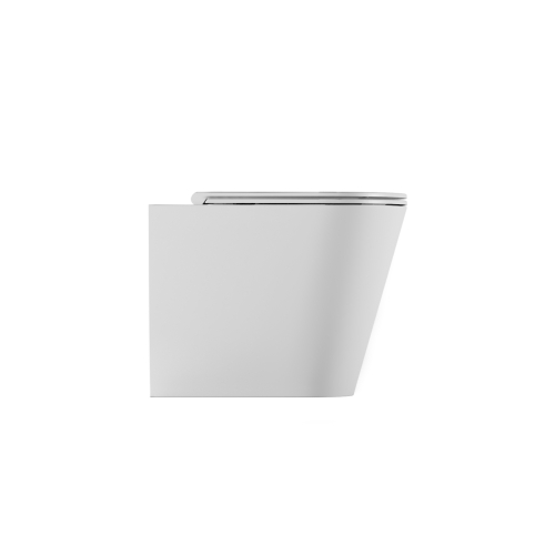 Water Hide Round filomuro senza brida (rimless) cm. 57x37 bianco lucido di Ceramica Alice