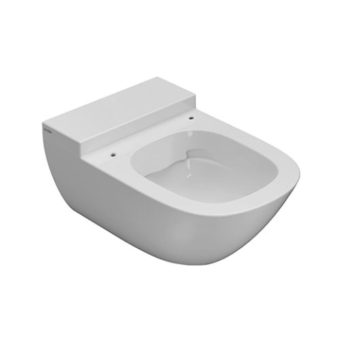 Water Stockholm sospeso senza brida (rimless) cm. 58x37 bianco lucido di Ceramica Globo