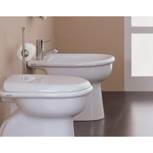 Bidet Elios distanziato da muro cm. 55x37 tre fori bianco lucido di Ceramica Azzurra