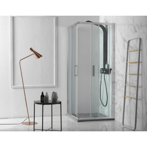 Box doccia porte scorrevoli quadrato con anticalcare FLEX cm 90x90 di Tamanaco