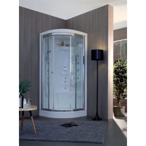 Box doccia multifunzione K2 in cristallo 6 mm. trasparente cm. 70x100 smicircolare installazione a sinistra con profilo cromato di Tamanaco