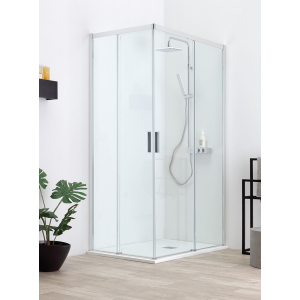 Box doccia QUICK in cristallo 6 mm trasparente 75x100 con profilo cromo di Tamanaco