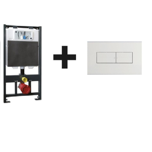 Kit completo di cassetta incasso Idealite 4.5 e placca bianca per wc sopesi su cartongesso di Its Todini