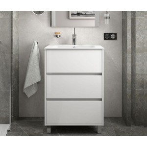 Mobile a terra Arenys cm. 60 con lavabo bianco lucido di Salgar