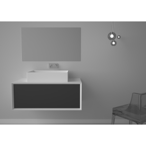 Mobile Milano con specchio cm. 100x52 nero di Ceramica GSG