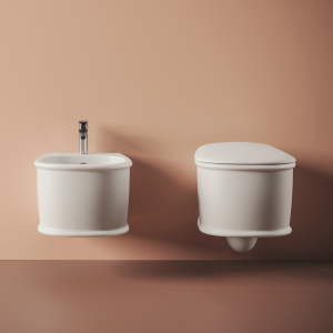Sanitari Atelier sospesi senza brida cm. 52x37 con sedile slim soft close di Art Ceram