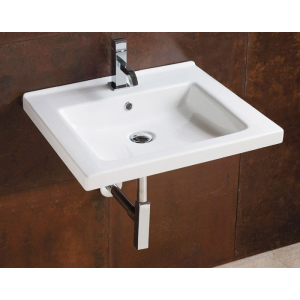 Lavabo Consolle Trendy sospeso/su mobile 61x51 monoforo in ceramica bianco lucido di Ceramica Azzurra